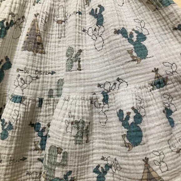 Goochiegoo Girls White Desert Pattern Sleeveless Flowy Tiered Dress Size 5 - Picture 4 of 5